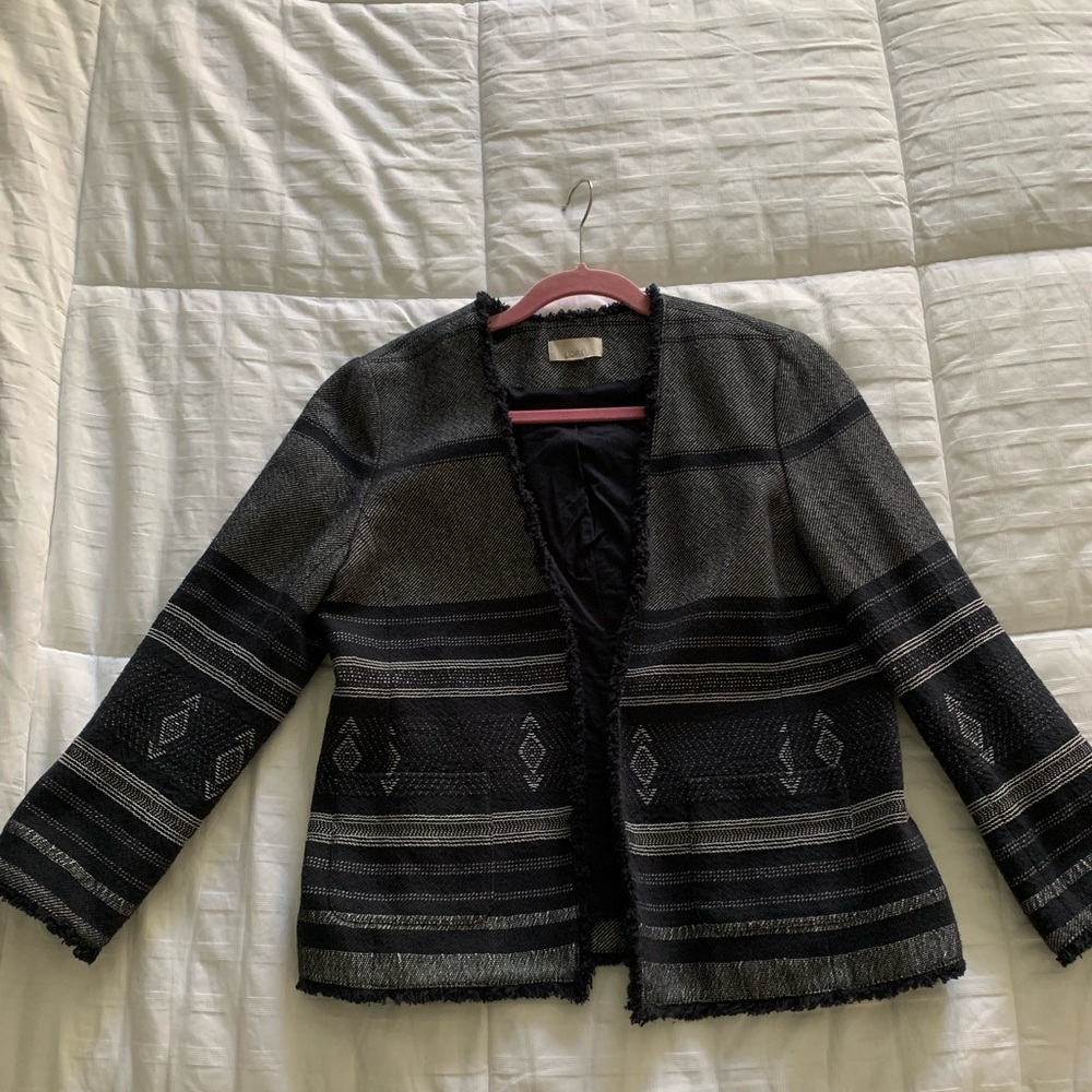 LOFT Navy Cotton Blazer